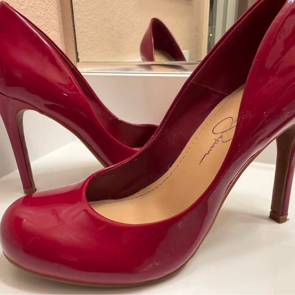 Jessica Simpson Bold Red Patent Leather Heels